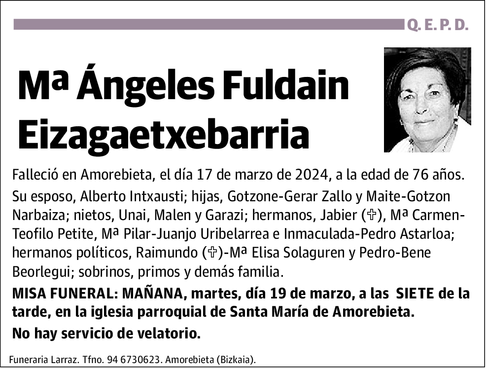 Mª Ángeles Fuldain Eizagaetxebarria