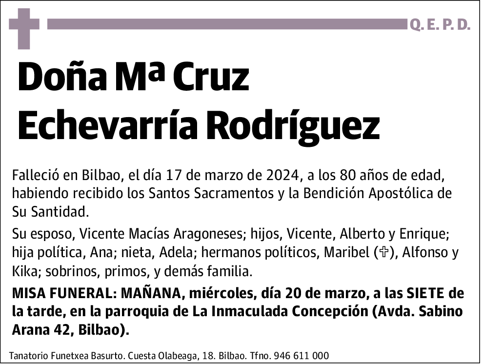 Mª Cruz Echevarría Rodríguez