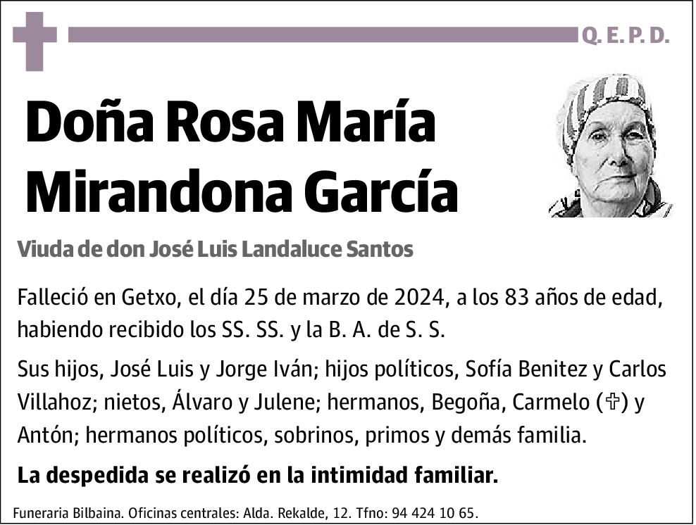 Rosa María Mirandona García