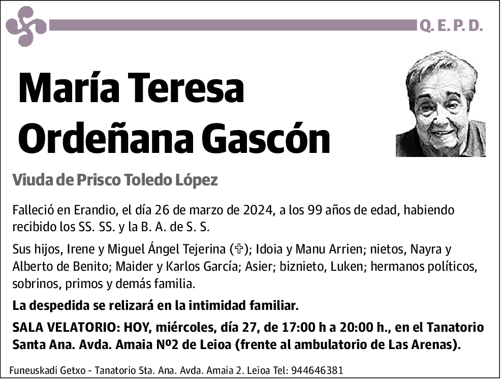 María Teresa Ordeñana Gascón