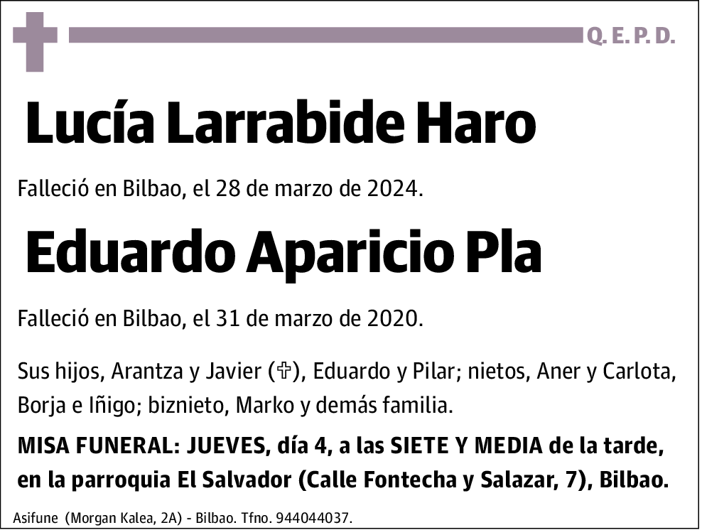 Lucía Larrabide Haro y EduardoAparicio Pla