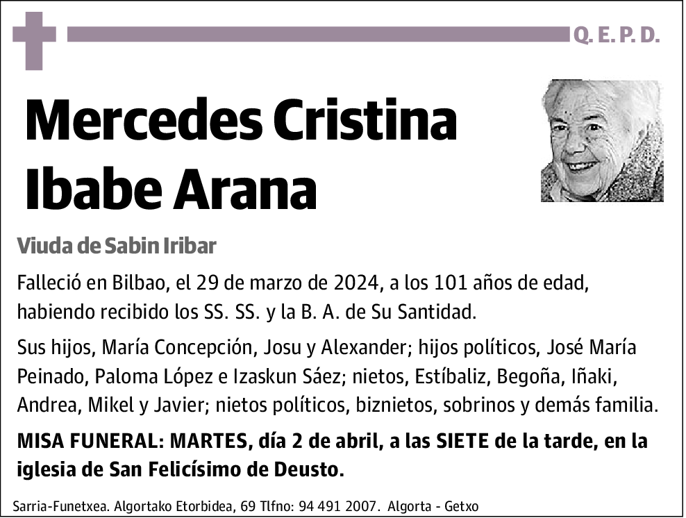 Mercedes Cristina Ibabe Arana