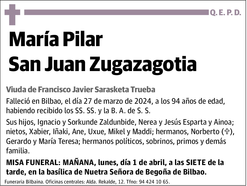 María Pilar San Juan Zugazagotia