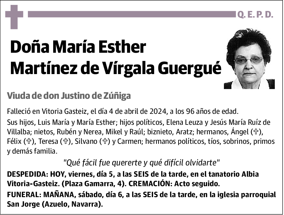 María Esther Martínez de Vírgala Guergué