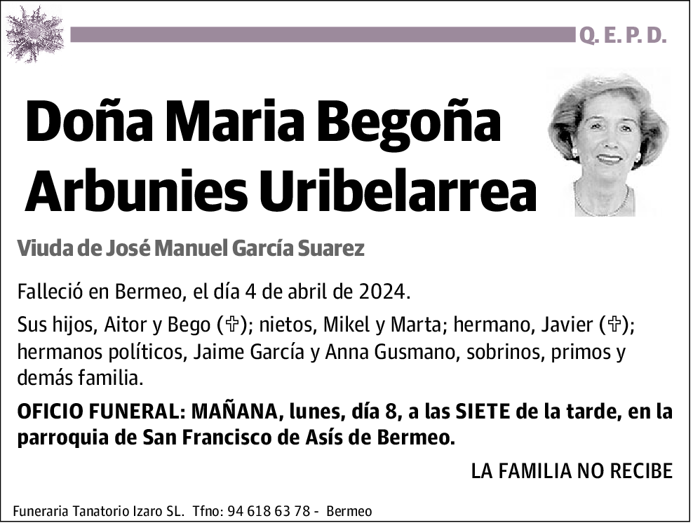 Maria Begoña Arbunies Uribelarrea