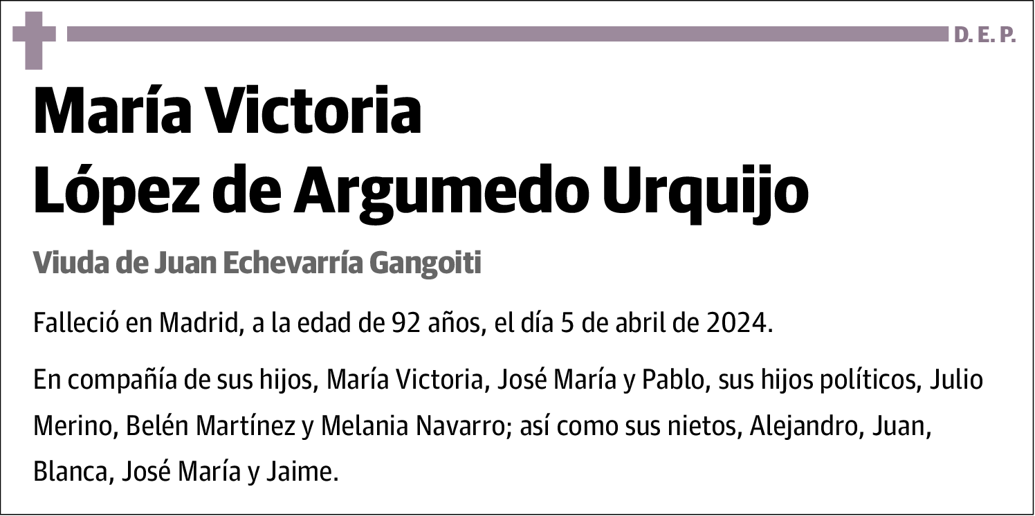 María Victoria López de Argumedo Urquijo