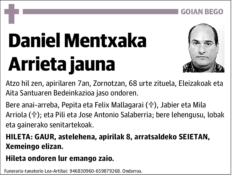 Daniel Mentxaka Arrieta