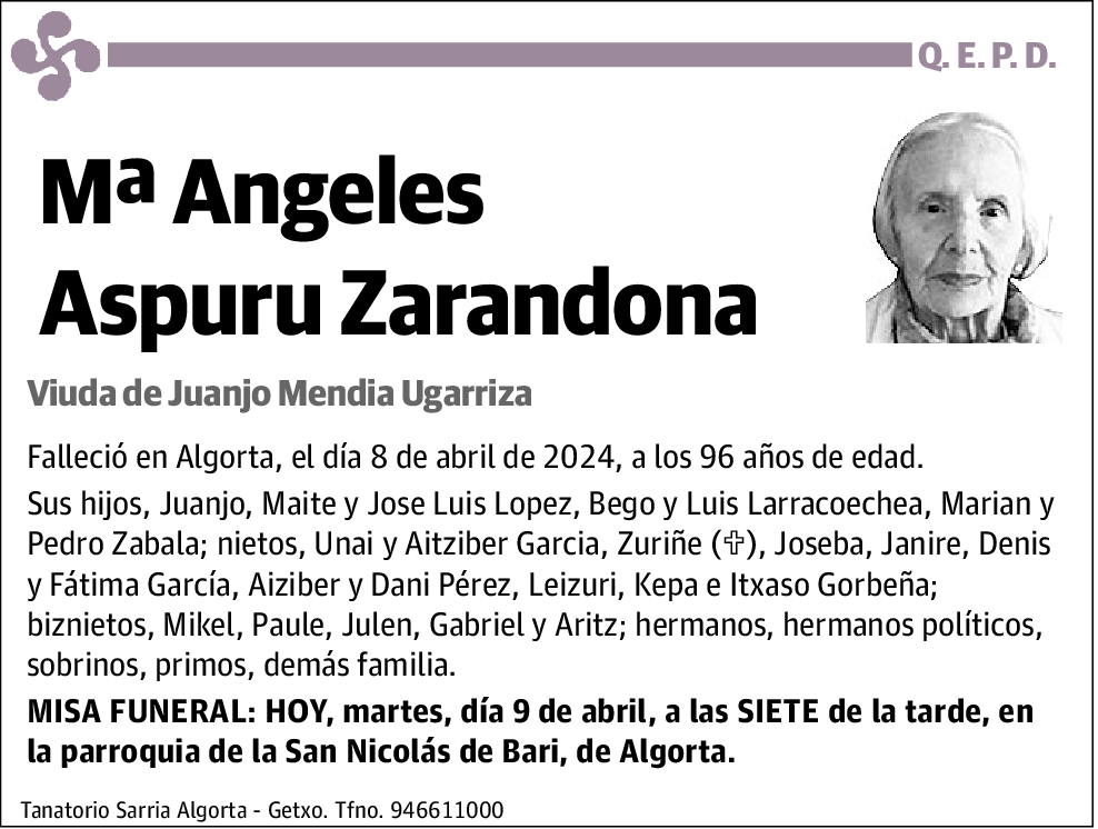 Mª Angeles Aspuru Zarandona