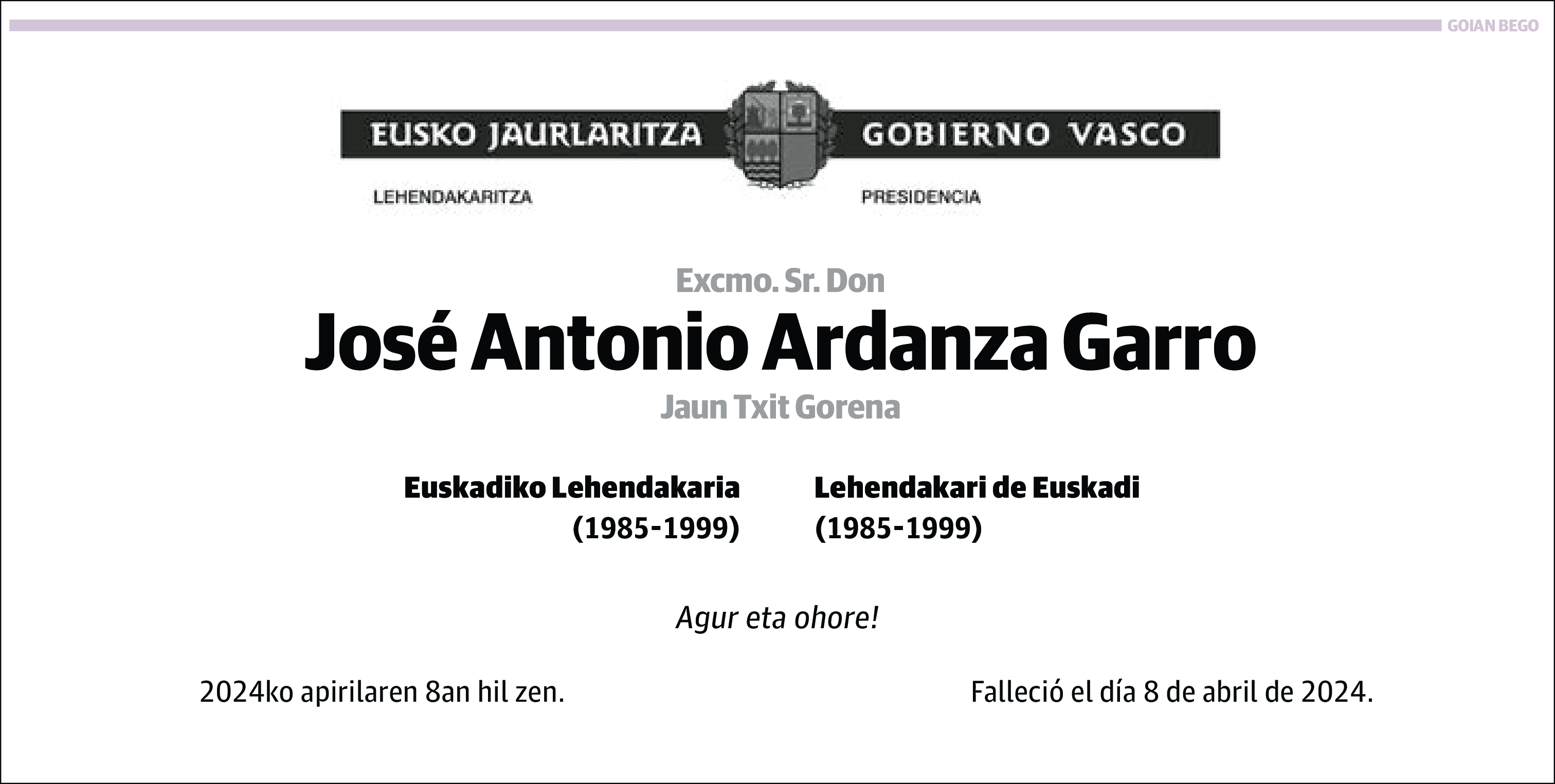 José Antonio Ardanza Garro