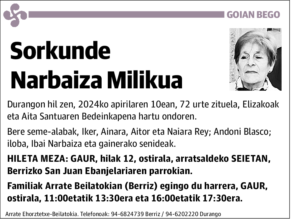 Sorkunde Narbaiza Milikua