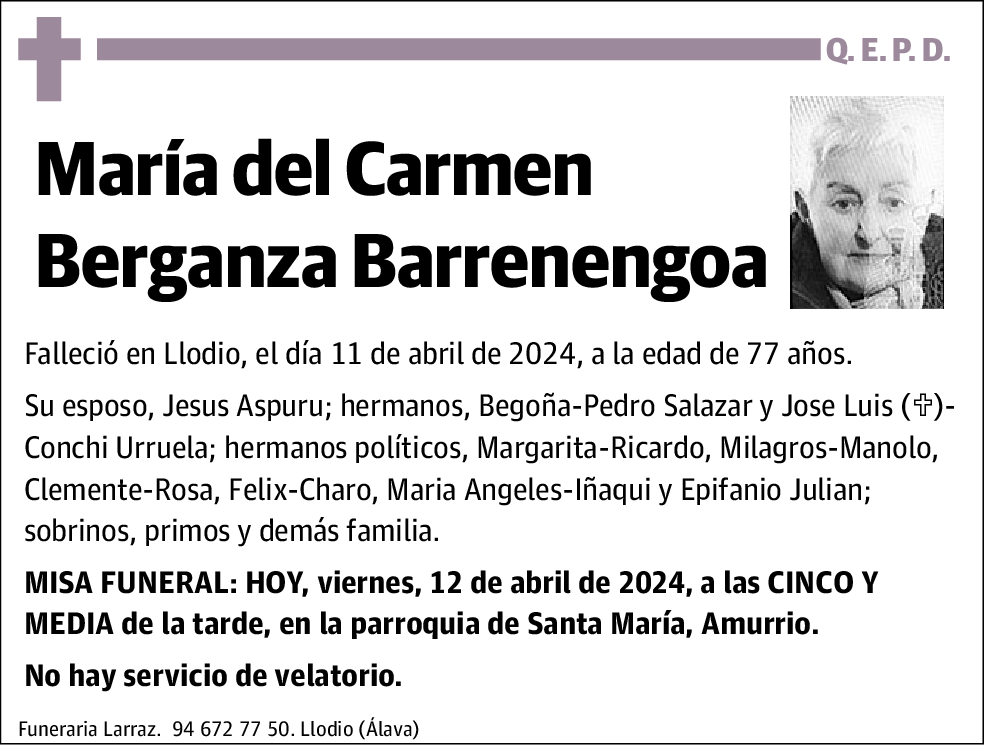 María del Carmen Berganza Barrenengoa