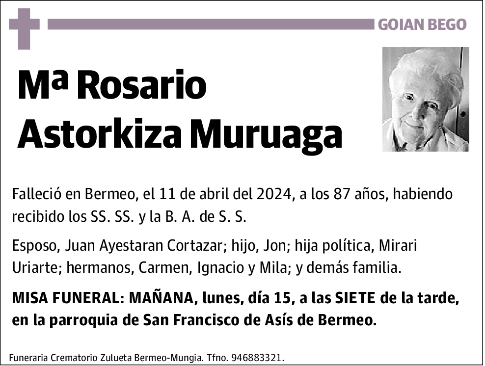 Mª Rosario Astorkiza Muruaga