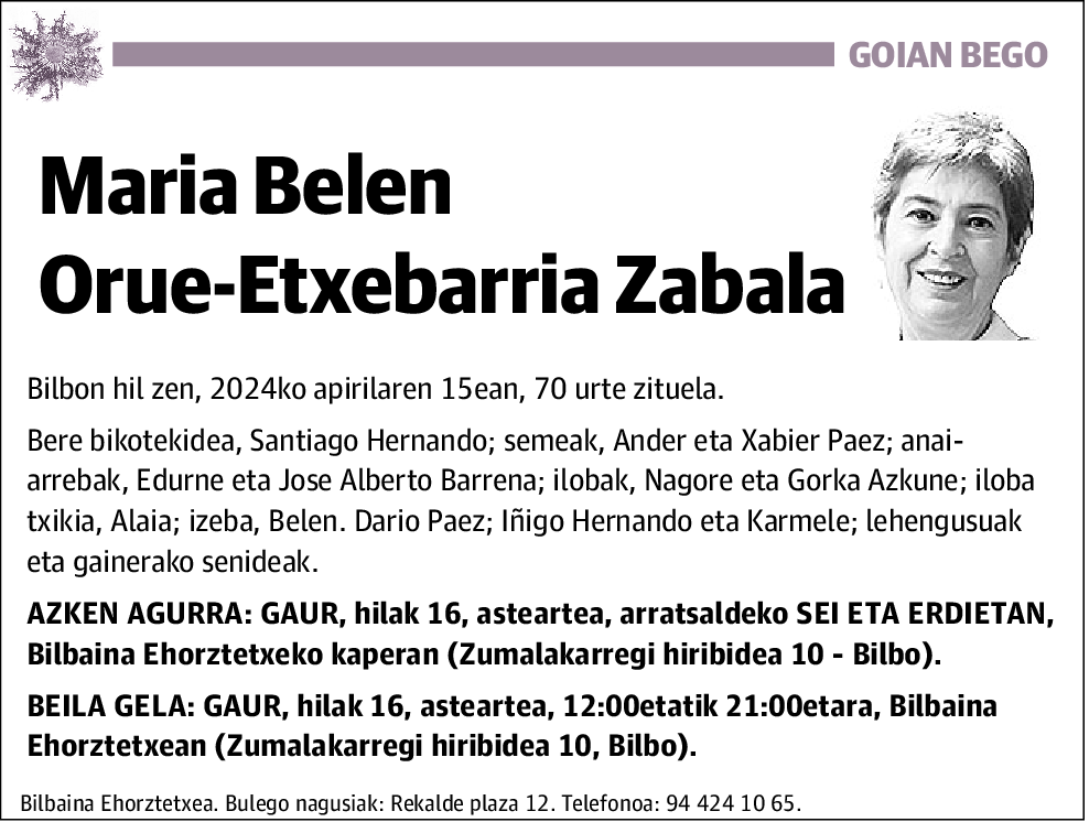 María Belén Orue Etxebarria Zabala