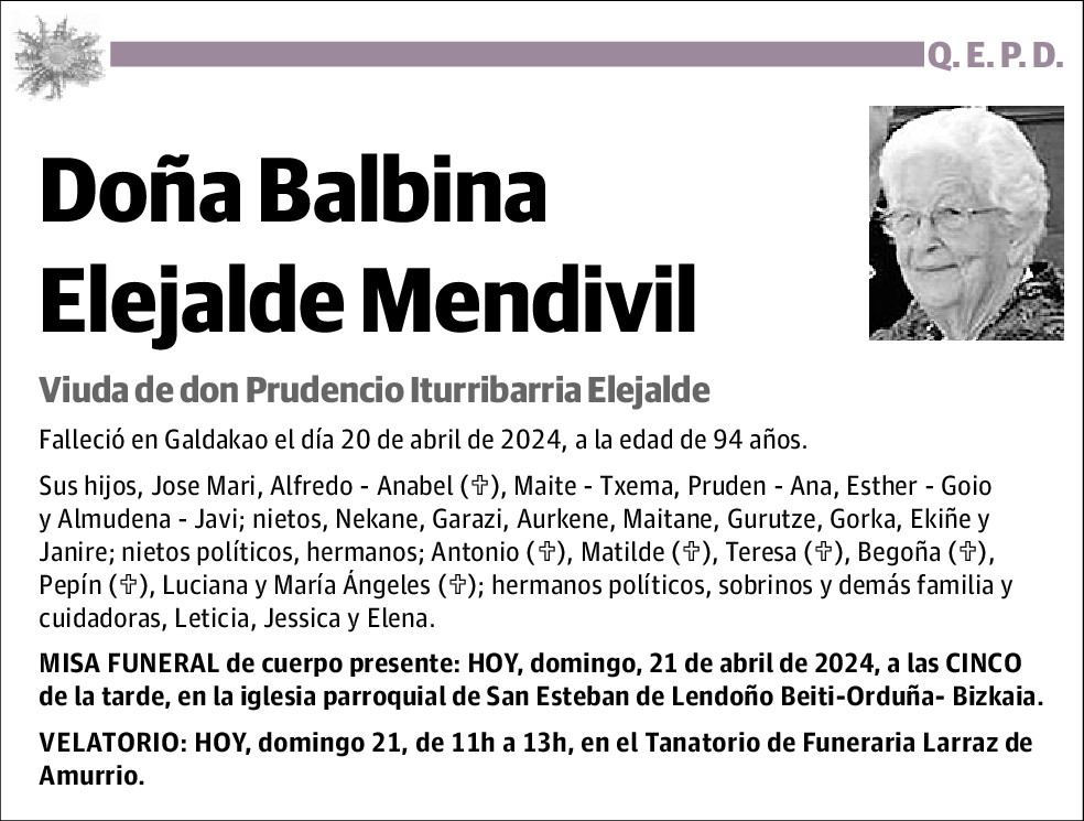 Balbina Elejalde Mendivil