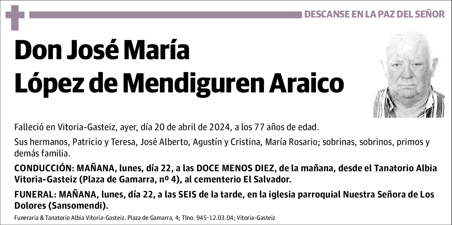 Jose María López De Mendiguren Araico