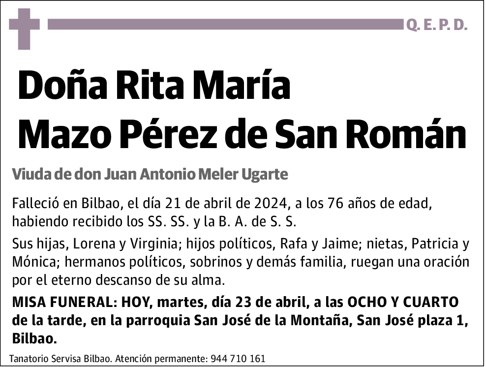 Rita María Mazo Pérez de San Román