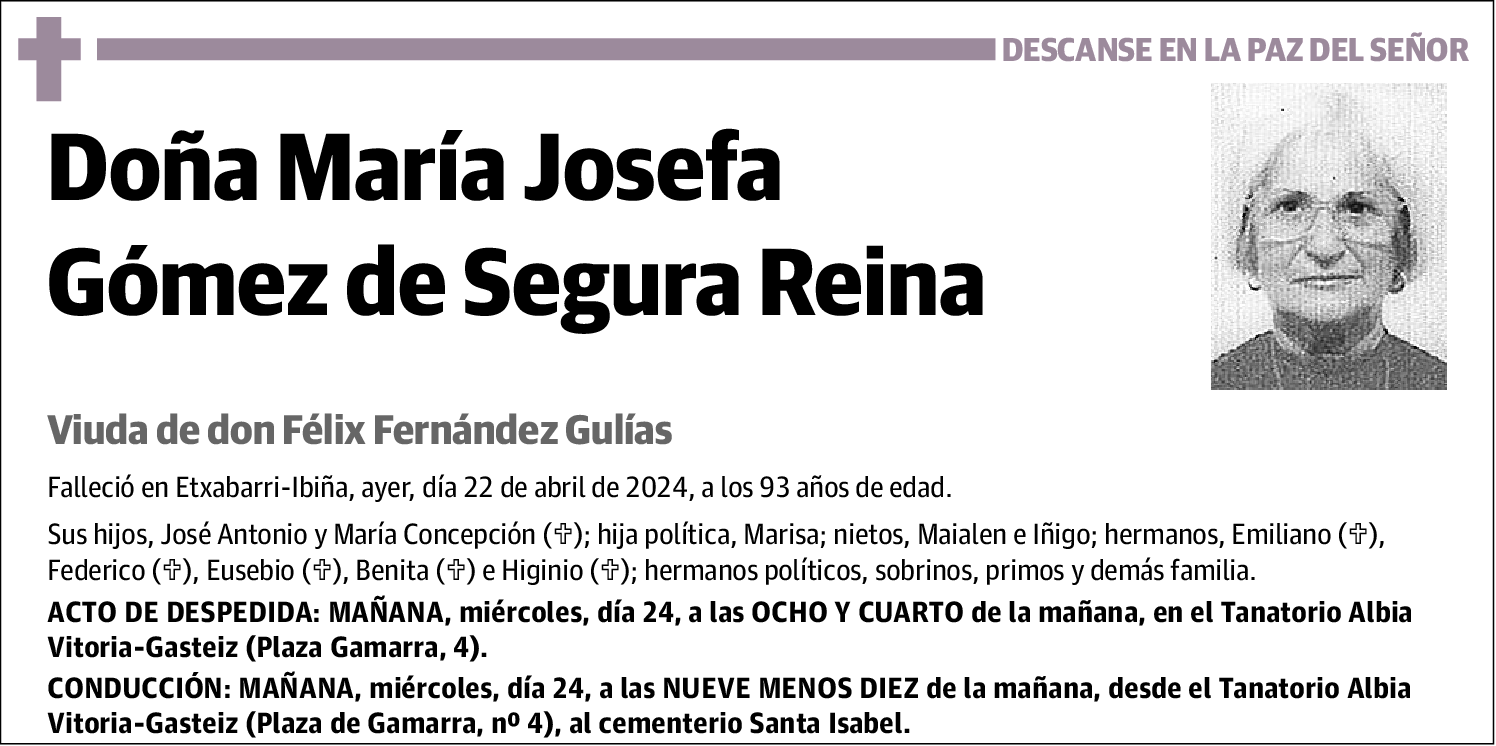 María Josefa Gómez de Segura Reina