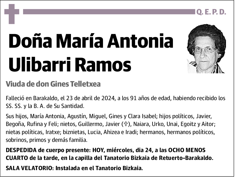 Maria Antonia Ulibarri Ramos