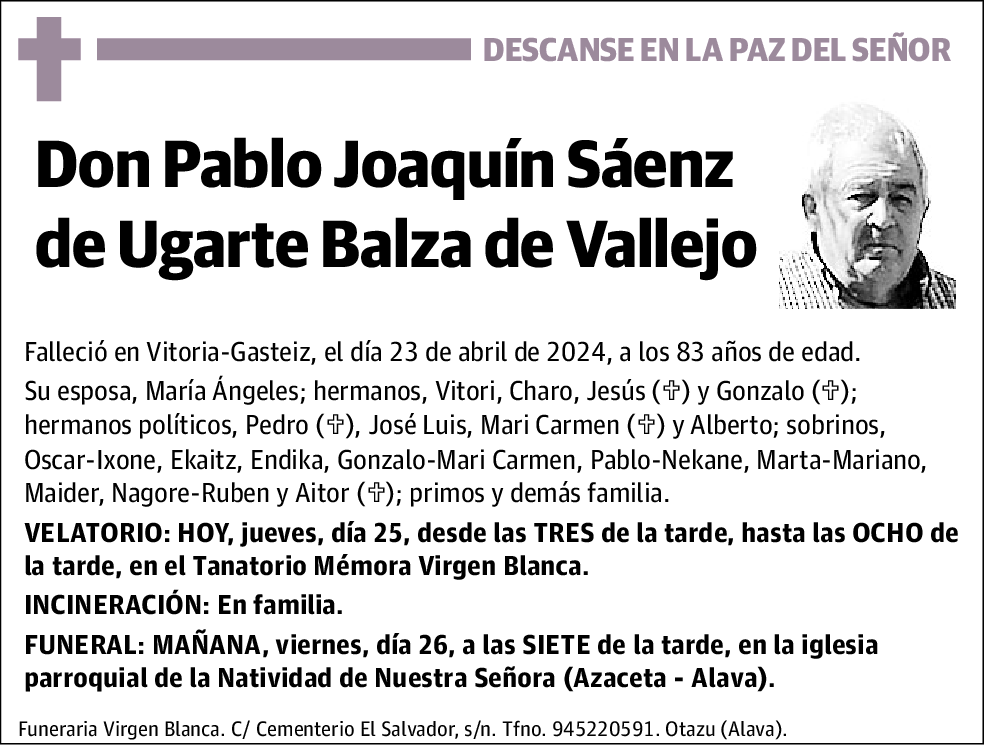 Pablo Joaquín Saénz de Ugarte Balza de Vallejo
