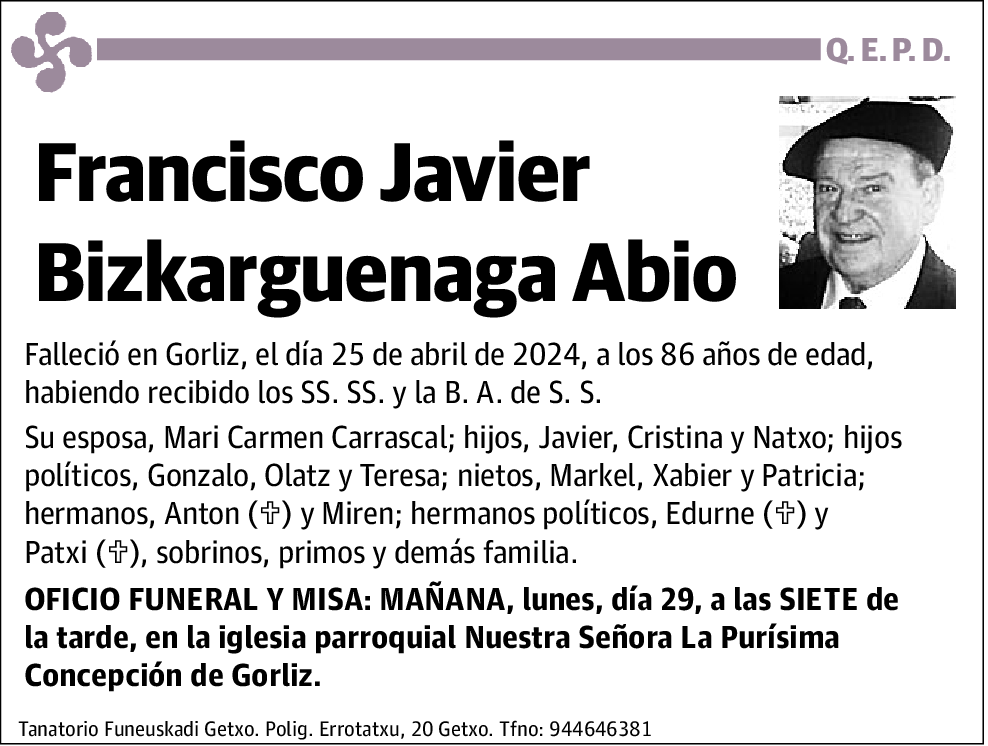 Francisco Javier Bizkarguenaga Abio