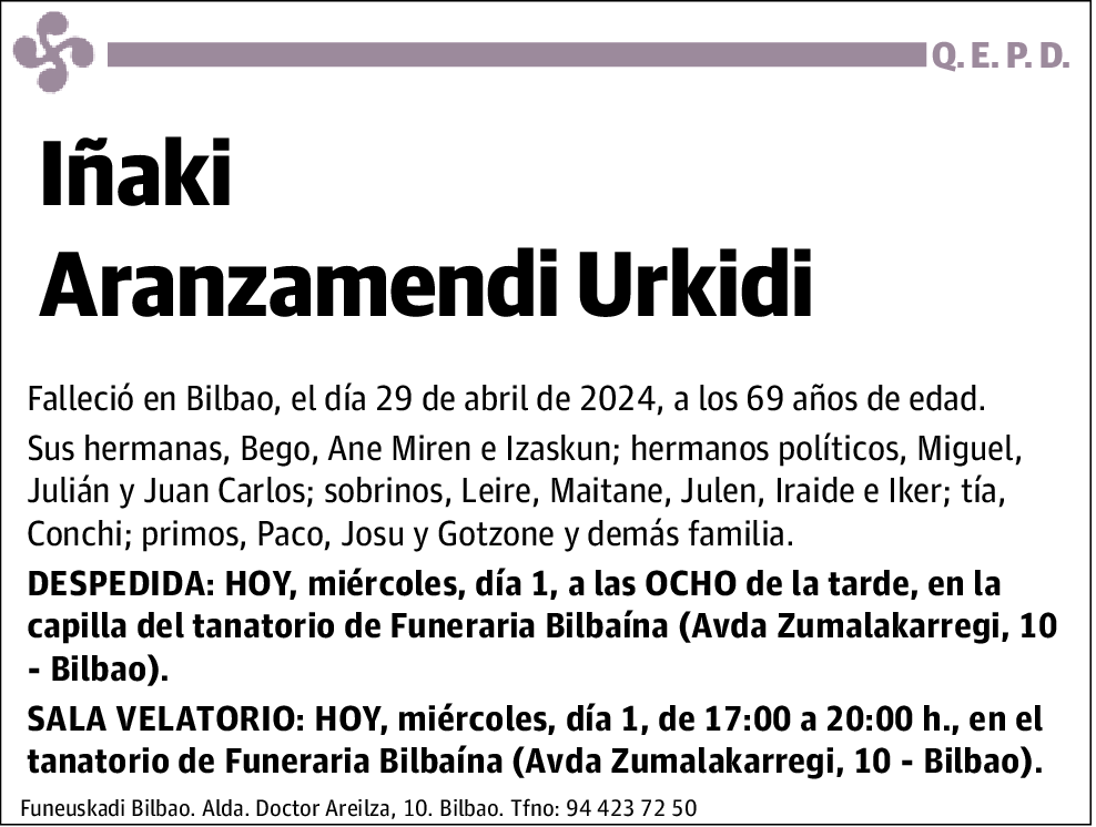 Iñaki Aranzamendi Urkidi