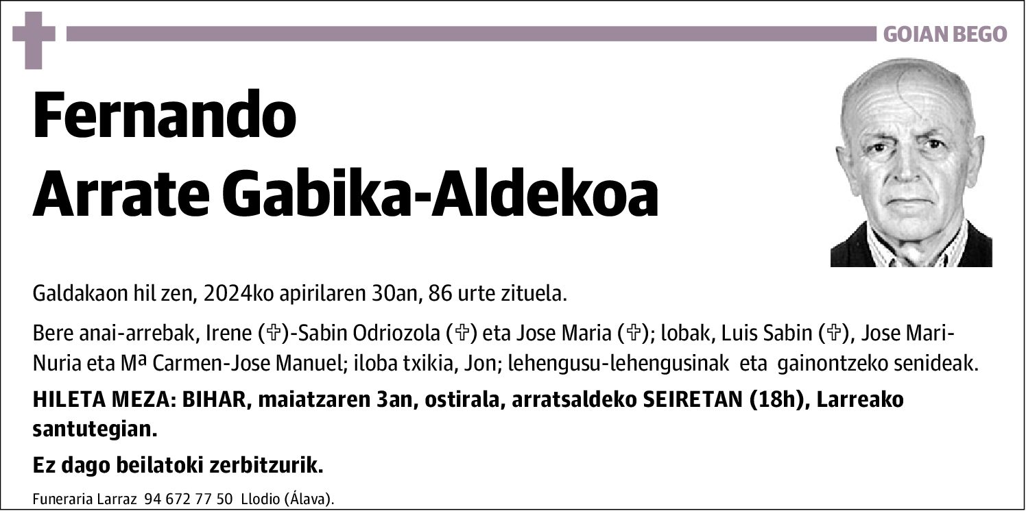 Fernando Arrate Gabika-Aldekoa