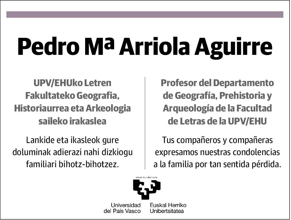 Pedro Mª Arriola Aguirre