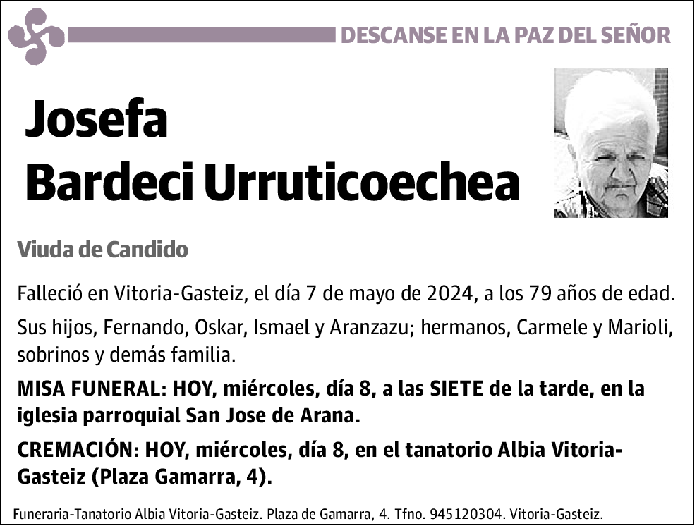 Josefa Bardeci Urruticoechea