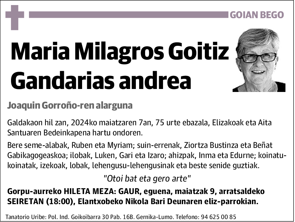 Maria Milagros Goitiz Gandarias