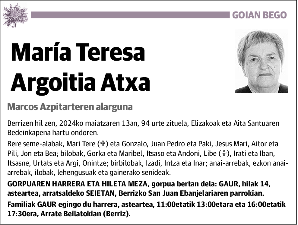 María Teresa Argoitia Atxa