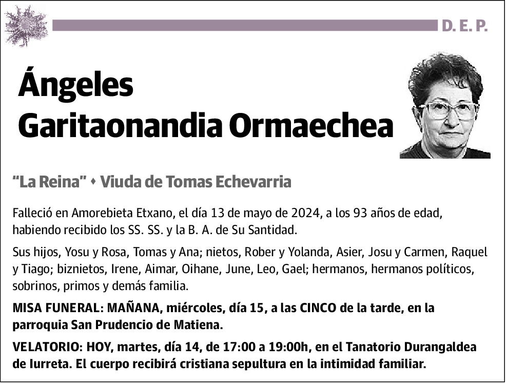 Ángeles Garitaonandia Ormaechea