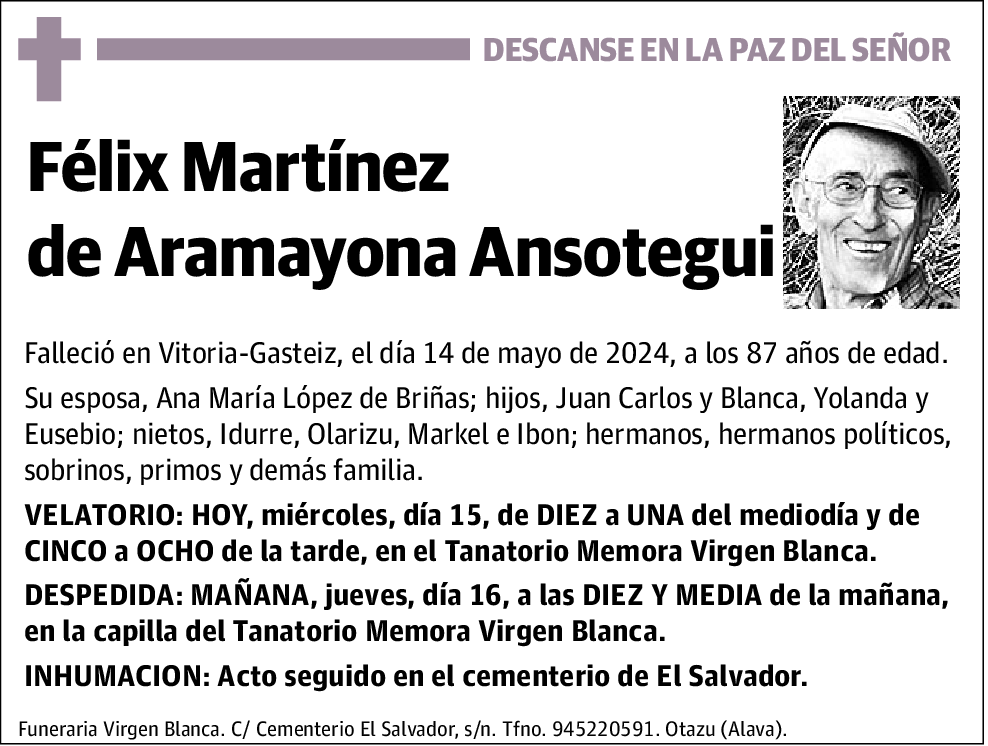 Félix Martínez de Aramayona Ansotegui