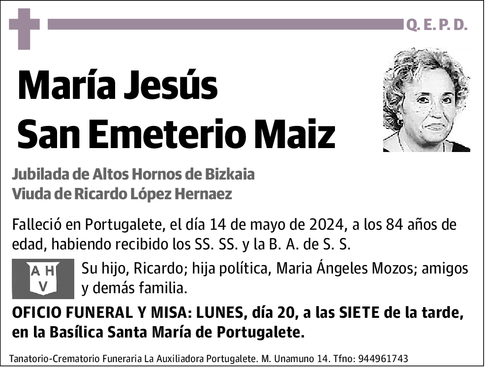 María Jesús San Emeterio Maiz