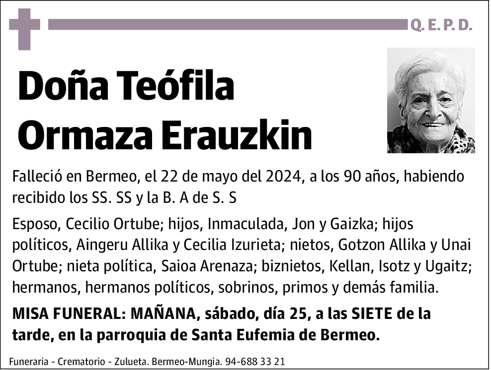 Teofila Ormaza Erauzkin