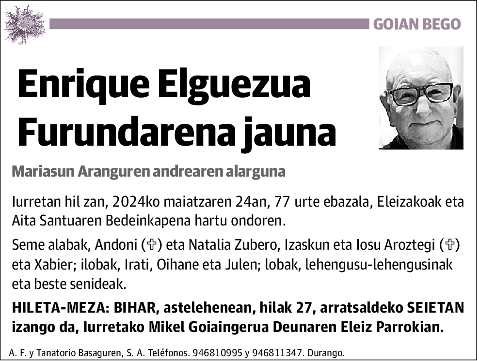 Enrique Elguezua Furundarena