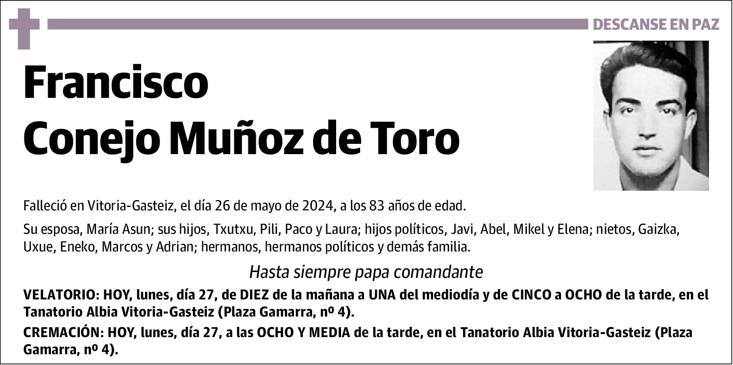 Francisco Conejo Muñoz de Toro