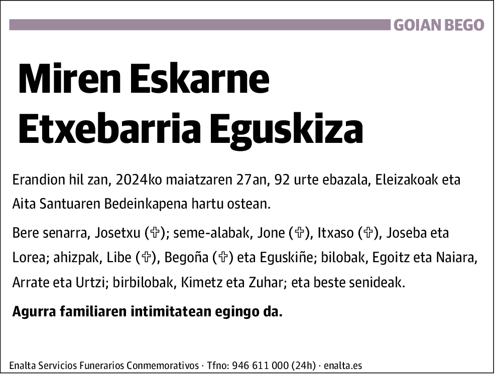 Miren Eskarne Etxebarria Eguskiza