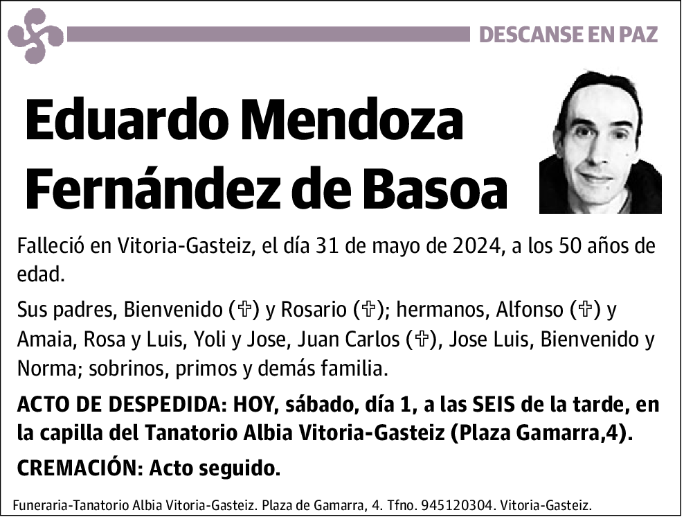 Eduardo Mendoza Fernández De Basoa