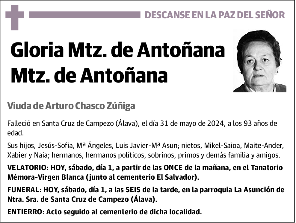 Gloria Mtz. de Antoñana Mtz. de Antoñana