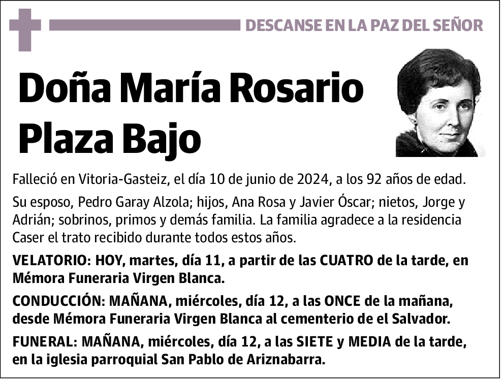 María Rosario Plaza Bajo