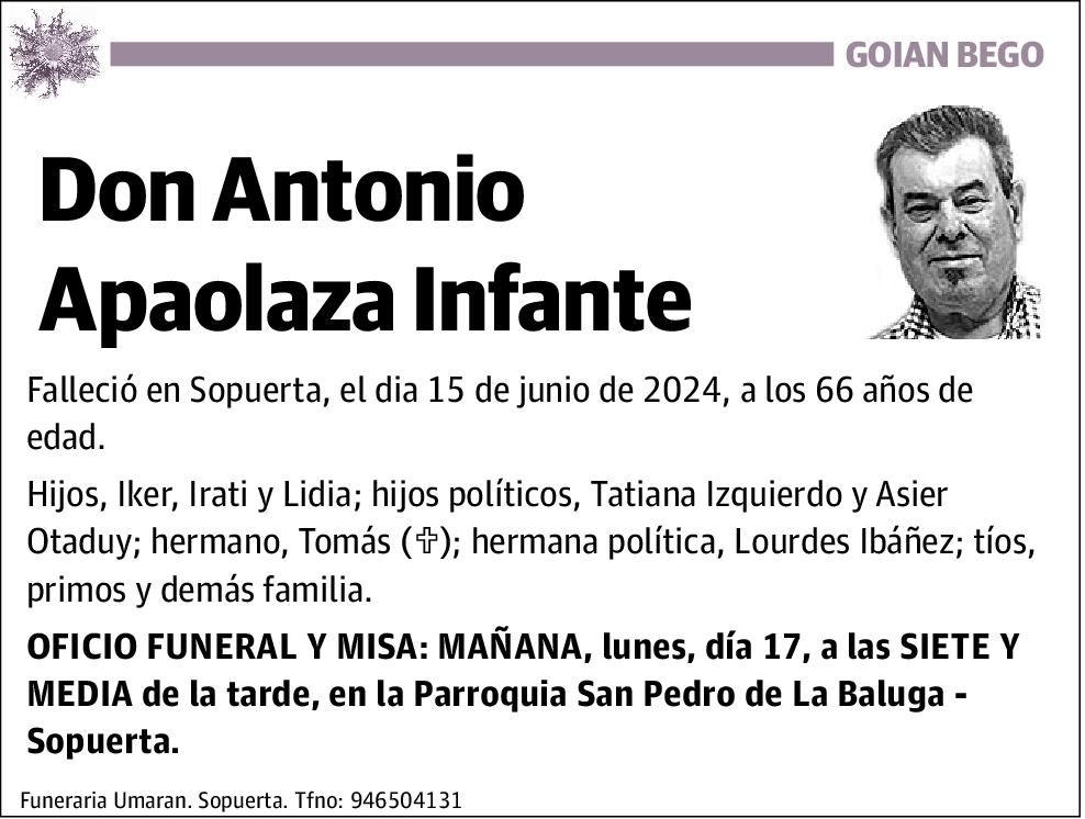 Antonio Apaolaza Infante