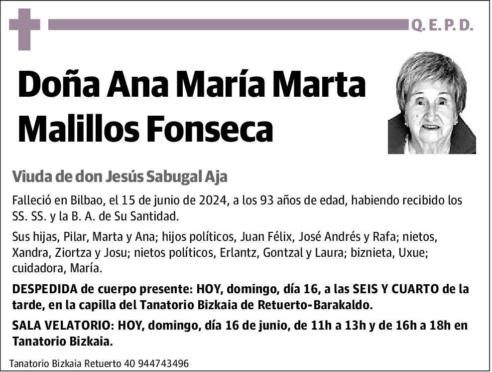 Ana María Marta Malillos Fonseca