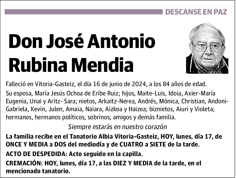 Jose Antonio Rubina Mendia