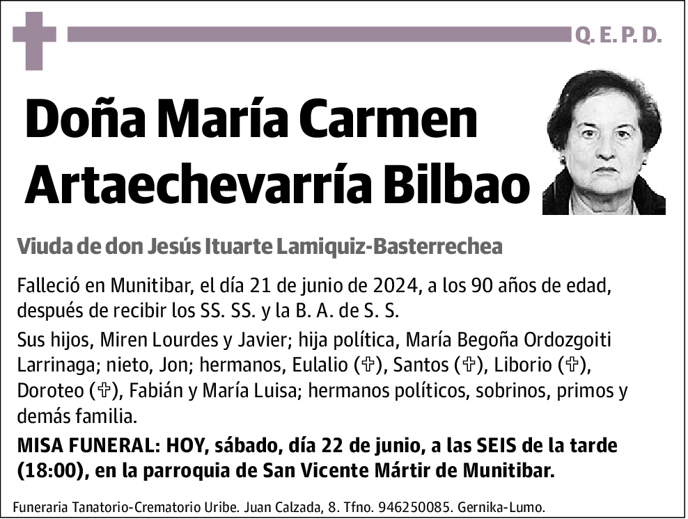 María Carmen Artaechevarría Bilbao