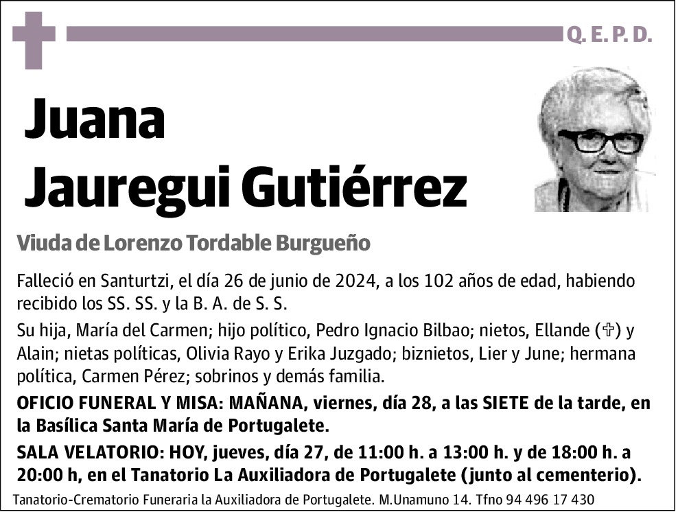 Juana Jauregui Gutierrez