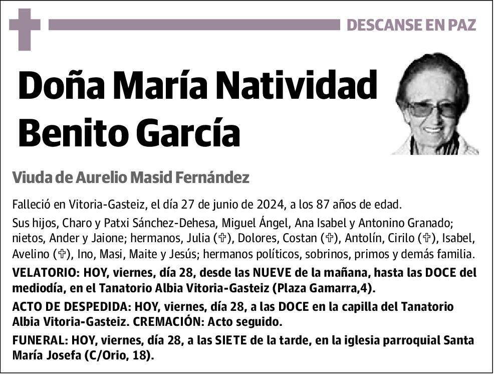 María Natividad Benito García