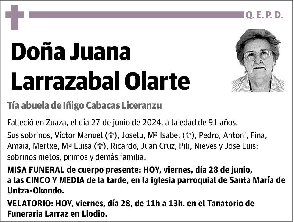 Juana Larrazabal Olarte