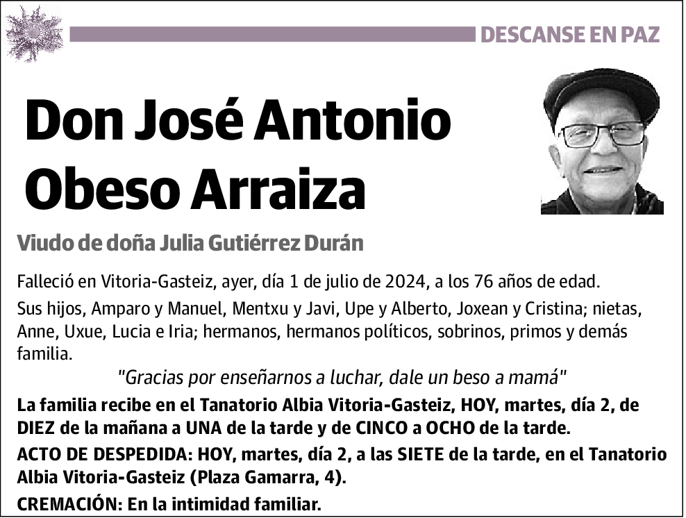 José Antonio Obeso Arraiza