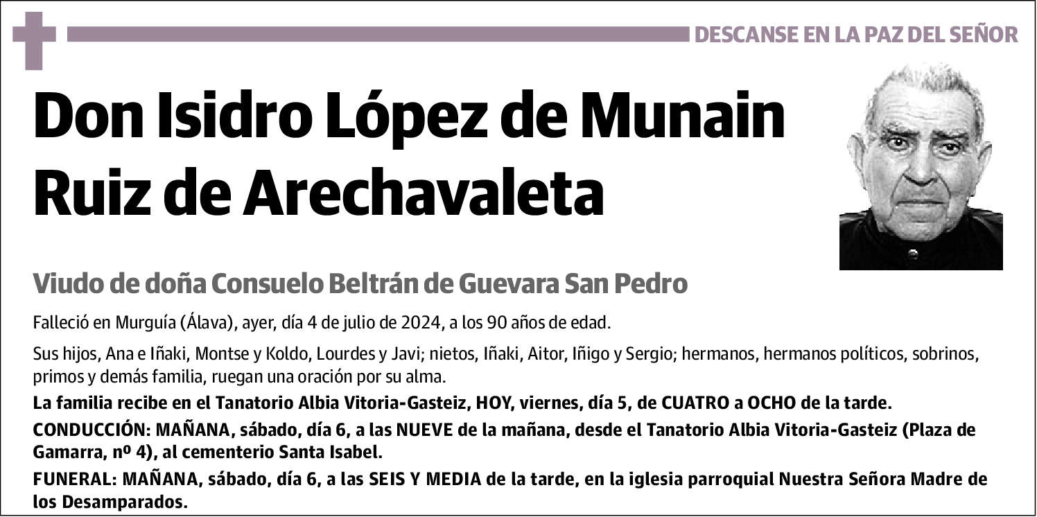 Isidro López de Munain Ruiz De Arechavaleta