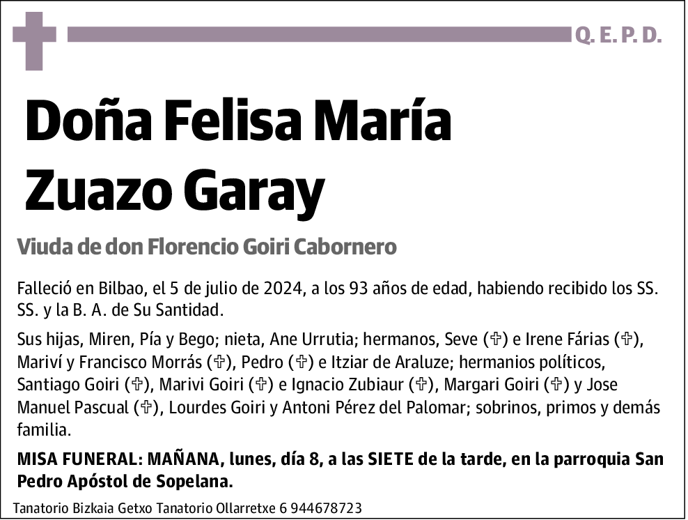 Felisa María Zuazo Garay